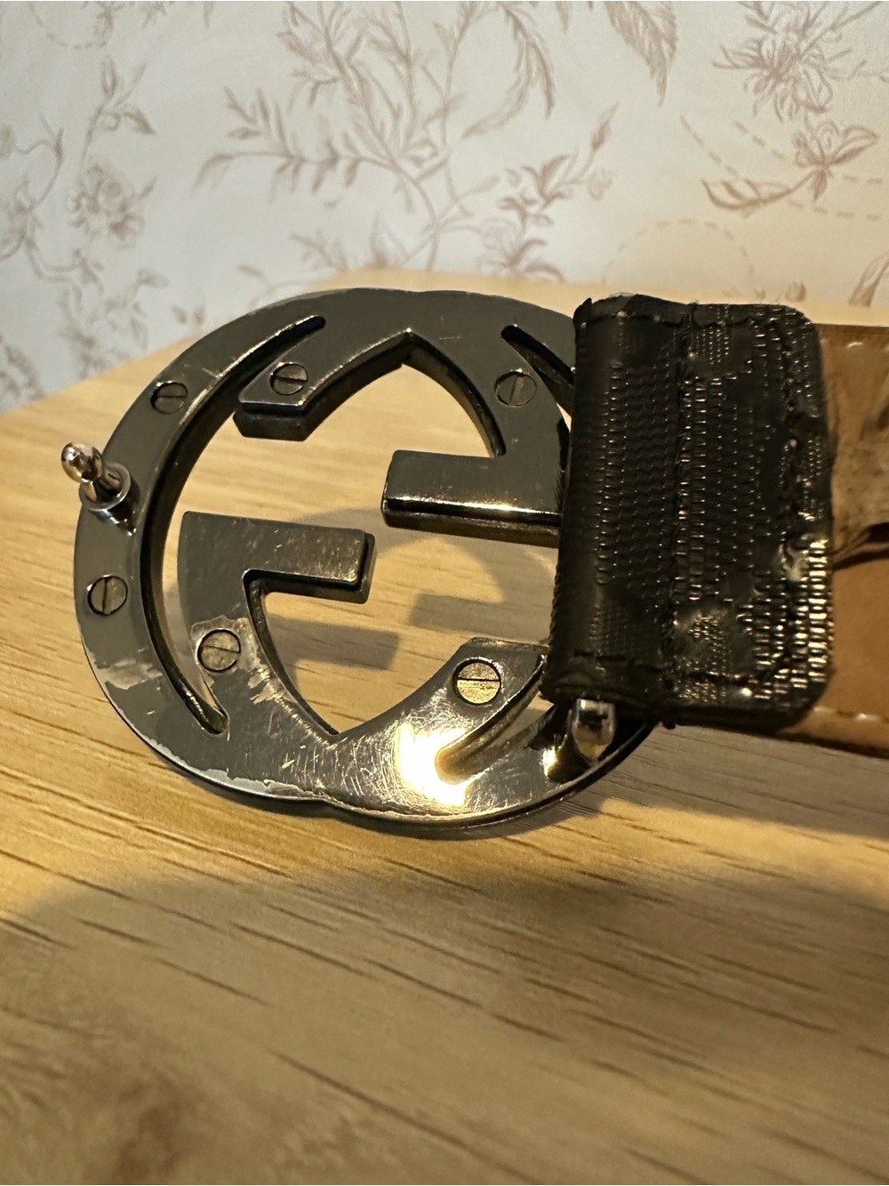 Authentic Gucci Black Imprime GG Monogram Belt 95/38 - Picture 5 of 10